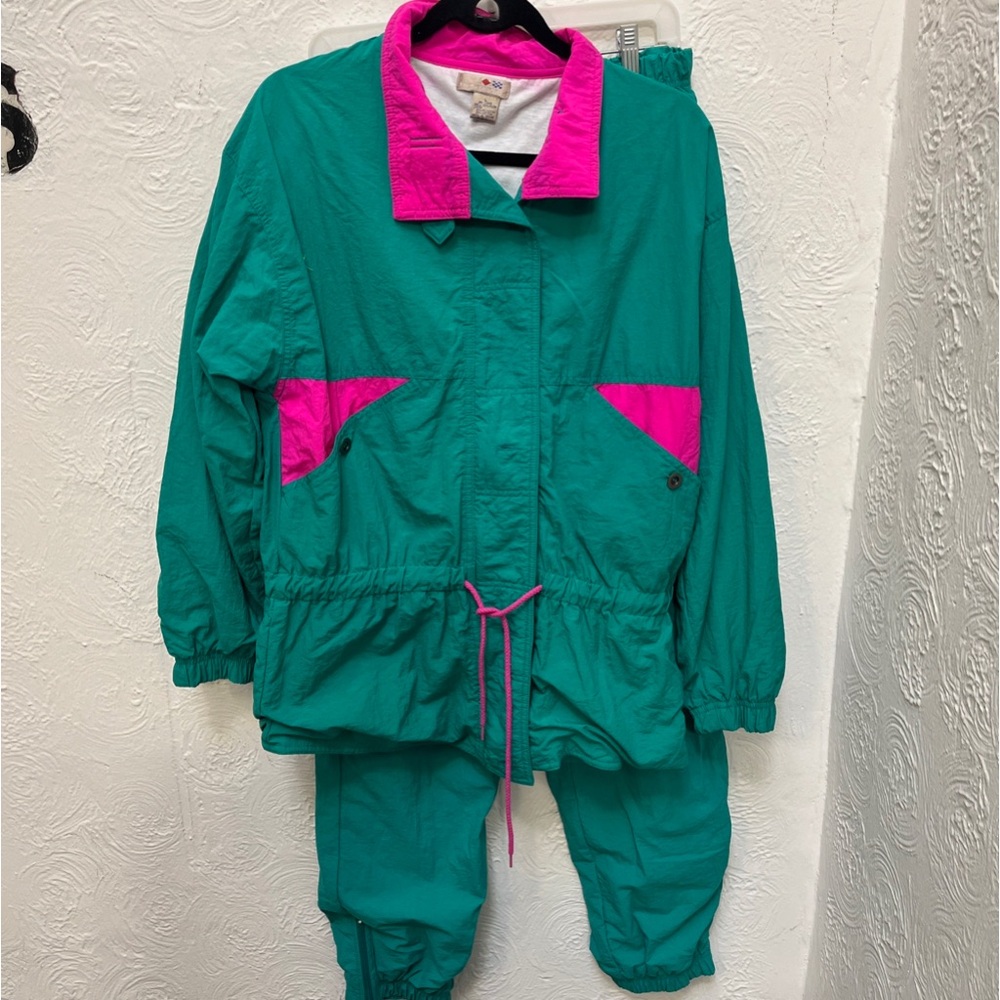 Vintage Women’s French Navy 2 Piece Track Suit Size Large Pre-owned